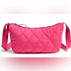 Pretty Peacock Pink Sling Crossbody Shoulder Bag